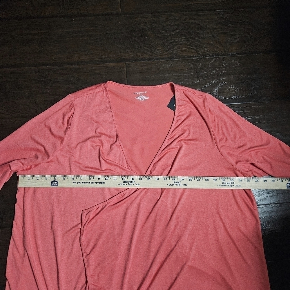 Lane Bryant New Open Waterfall Front Lightweight Coral Cardigan Size 22/24 - Picture 10 of 11